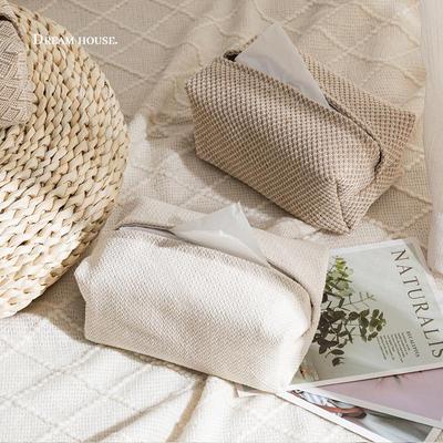 Ins Nordic Imitation Linen Tissue Box, Fabric Pumping Bag, Car Household Tissue Storage Box
