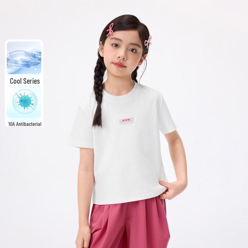 Xiaoyinman Girls  Breathable Antibacterial Short-Sleeve T-Shirt 130