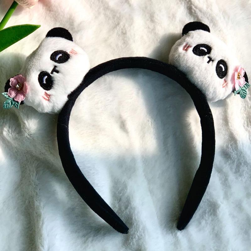 Adorable 2026 Panda Hair Accessory: Cute Round Headband & Funny Clip for Girly Wash Face Routine