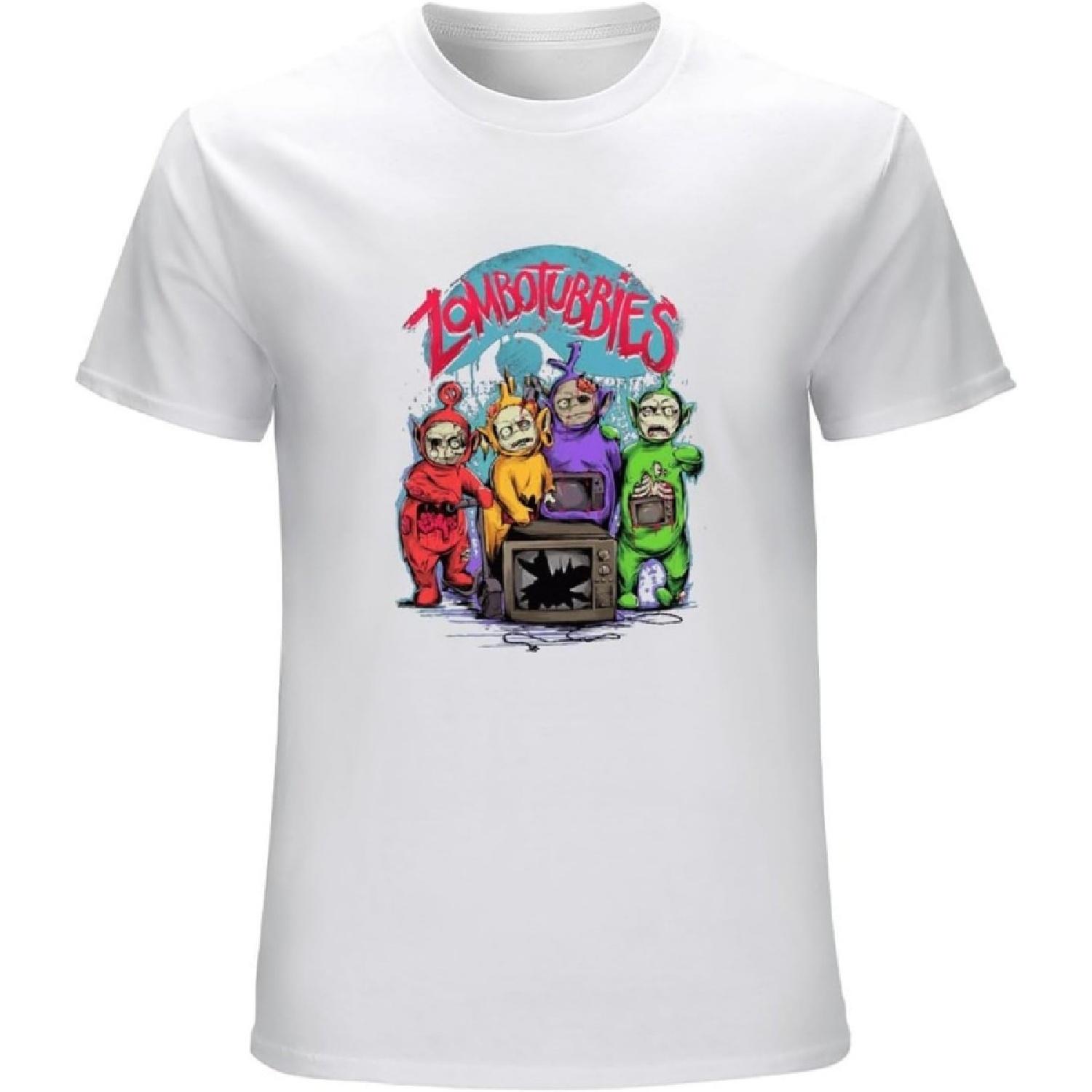

ESSERYRFG Мужские Мужские Зомбитуббис Телепузики Футболки Белые S белый