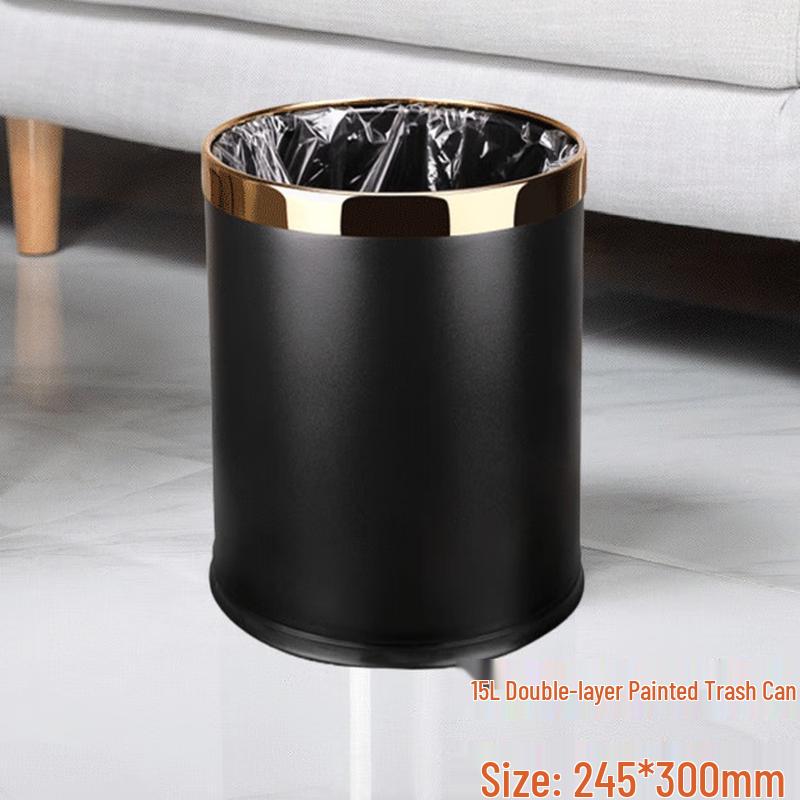 Lidless Round Flame Retardant Double-Layer Trash Bin