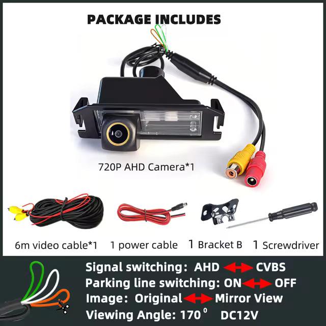 Kia/Hyundai Compatible 170° AHD 1080P/720P Reverse Parking Camera for Enhanced Safety
