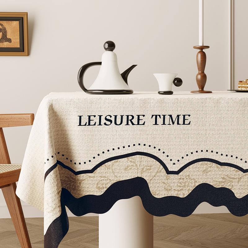 

Cartoon Patterned Irregular Tablecloth Cotton Linen Irregular Shaped Lace Desk Mat Waterproof and Heat Resistant Home Decoration tablecloth 90x90cm