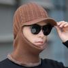 Men's Knitted Hat Autumn and Winter Outdoor Cycling Scarf Suit Cold Proof Woolen Hat Plus Velvet Warm Cold Hat for Men