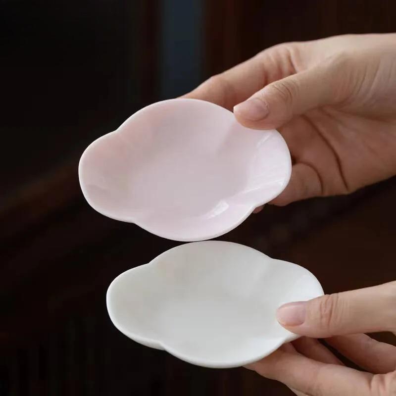 Boutique Jade Mud Powder Kneading Flower Coasters Creative Hot Pad for Coffee Cups Saucer Anti-scald Placemats Cup Holder Teaset
