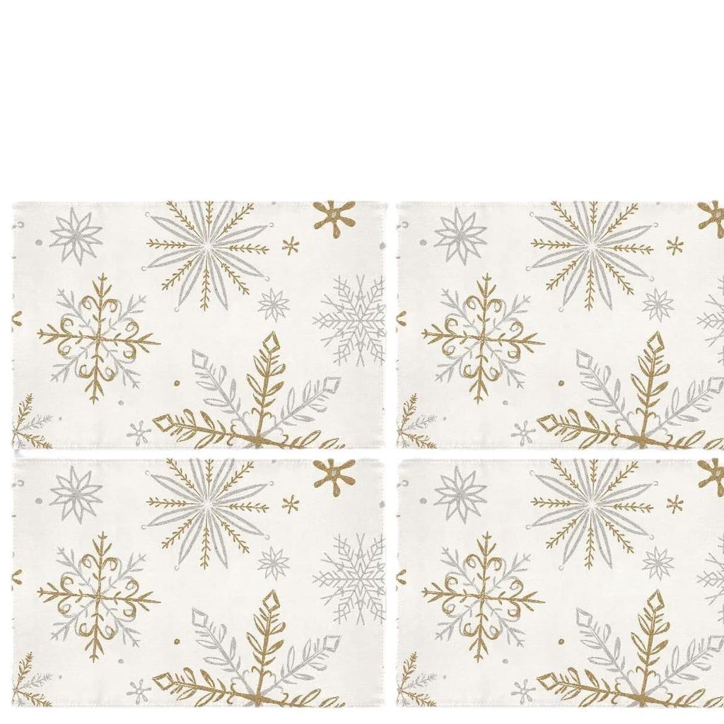 Christmas Placemat Set with Plate & Cup Insulation - Holiday Decorative Table Mats