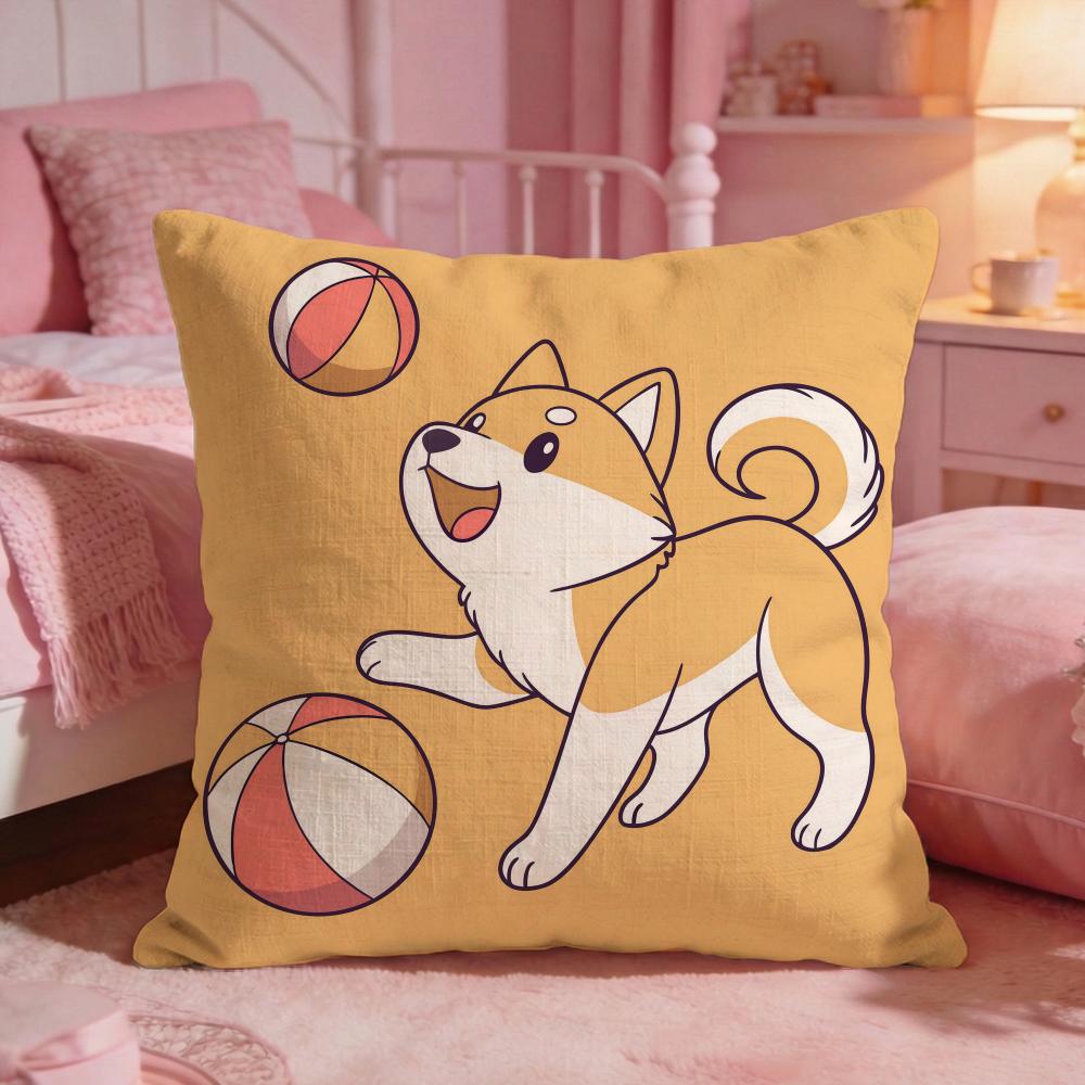 AnimalAdorable Shiba inuS Cushion Cover Premium Comfort Reversible Pillow Cove Two In One Design for Any Room  Car Interior