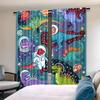 Set Of 2 Cartoon Dinosaur Space Adventure Curtains Polyester Drapes Bedroom Living Room Study Machine Blackout Made Window Treatment