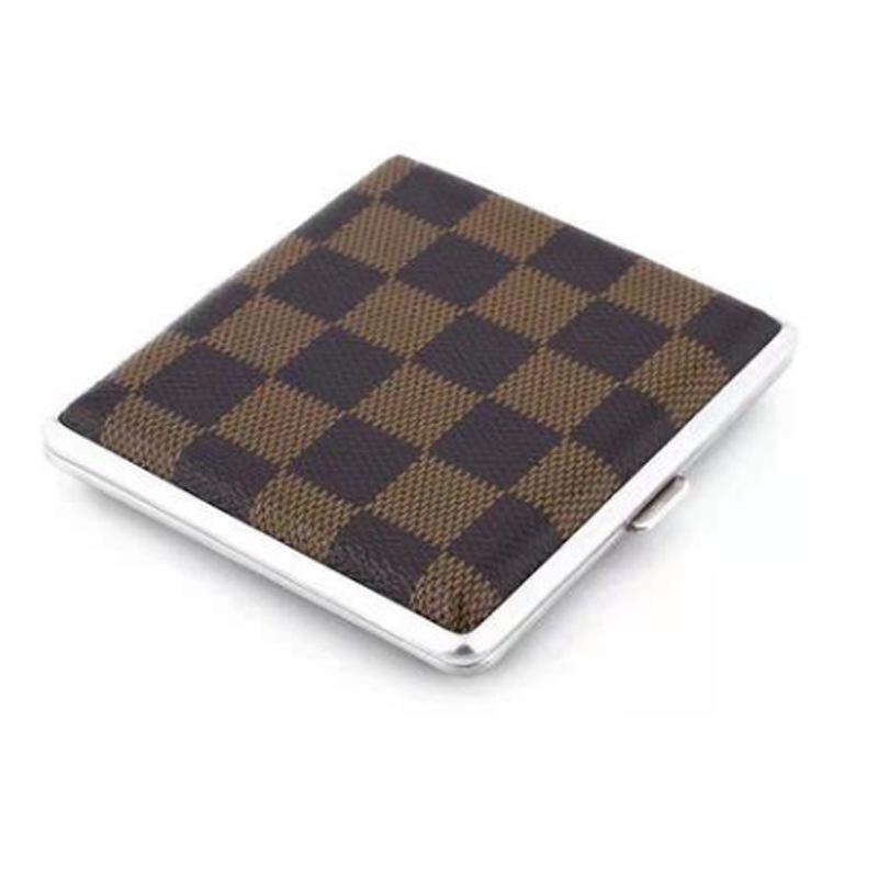 20-Piece Metal Iron Clip Cigarette Case - Creative, Personalized, Moisture-Proof, Pressure-Resistant Leather Holder in New Chinese Style