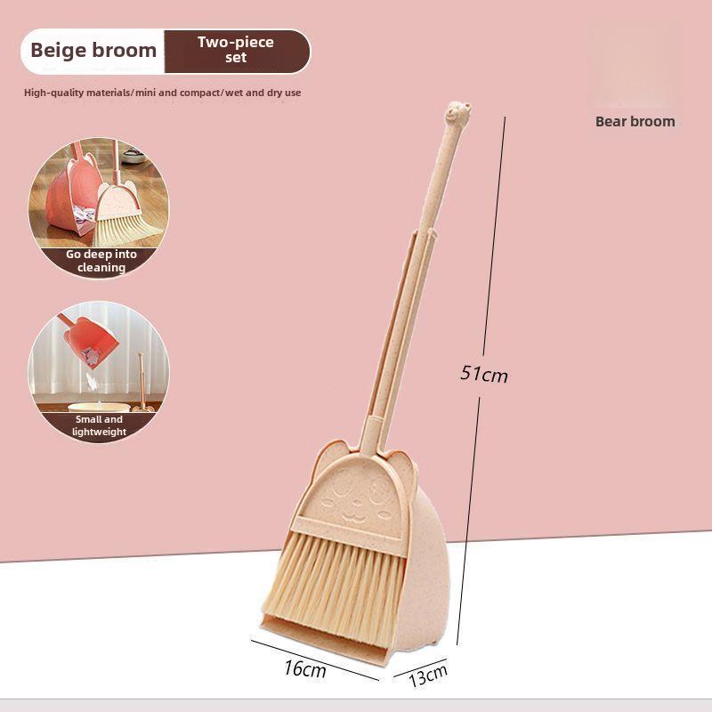 Kids' Mini Broom and Dustpan Set: Baby-Friendly Toy for Sweeping and Mopping