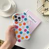 Candy Color Polka Dot Compatible with iPhone 16 Pro Max Apple 17 Phone Case 15/14 Two-in-One Wave Film