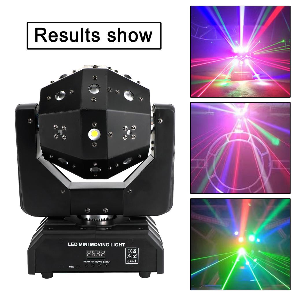 RGBW 3In1 LED Laser Moving Head Stage Light DMX DJ Disco Party Effect Lighting