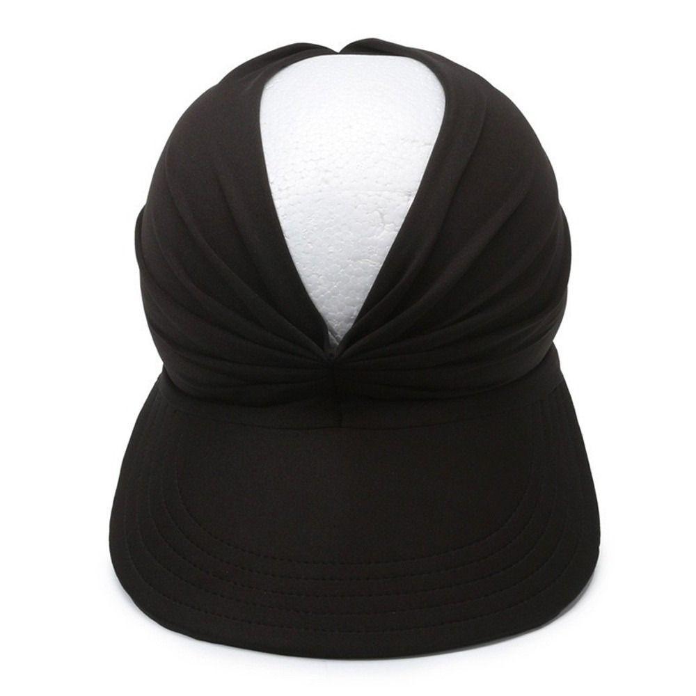 Empty Top Women Beach Sun Hat Wide Brim Outdoor Sports Hat Solid Color Baseball Cap Outdoor Sport