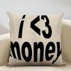 Fisheye In English Cushion Cover Household Decoration Linen Sofa Cushion Cover: Skin-Friendly & Breathable with Invisible Zipper