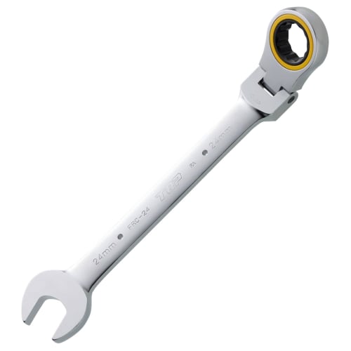 TOP Industrial Swivel Ratchet Combination, 24mm, 180 Swivel, 5 Feed Angle, Gear Wrench FRC-24