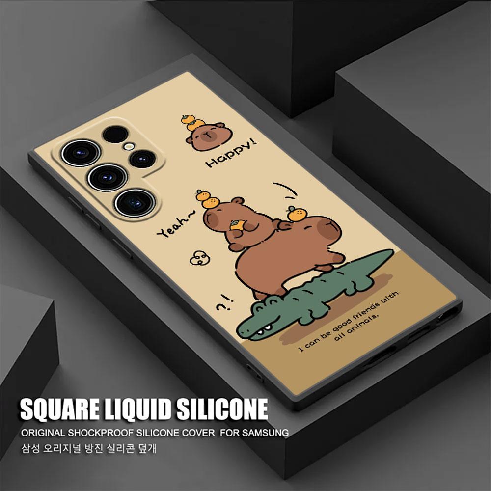 Capybara Cute Silicone S26Ultra Case For Samsung Galaxy S26 S25 S24 S23 S20 S21 FE S22 Ultra S25 Plus 5G Cases Soft Phone Cover