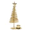 Christmas Tree Candlestick Holder with Star Metal Golden Christmas Tree Candle Stand for Festival Table Decoration