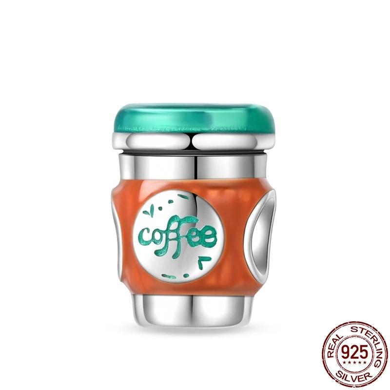 Copper Fashion Coffee Red Wine Cup Drink Charms Beads Suitable For Brand Original Bracelet Diy Fine Jewelry Gift