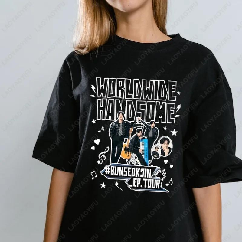 2025 Run Seokjin Tour Jin Cotton Tshirt Concert Worldwide Handsome Men Women Army tees Trend Cool Casual Fashion Adult Tops Gift
