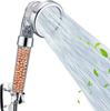 New Shower Bath Head Adjustable 3 Mode High Pressure Stone Stream Handheld Shower Head With Negative Ion Activated Ceramic Balls