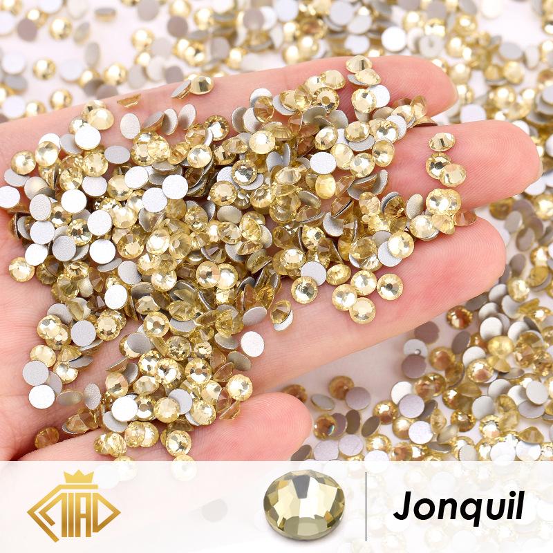Support Fan Sticker Drill Rhinestone Flat Bottom Drill Nail Drill Sticker Face Bright Drill Diy Glass Round Diamond Color Diamond Small Diamond