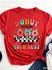 TXCartoon Donut Print T-shirt, Short Sleeve Crew Neck Casual Top For Summer & Spring, Women's Clothing