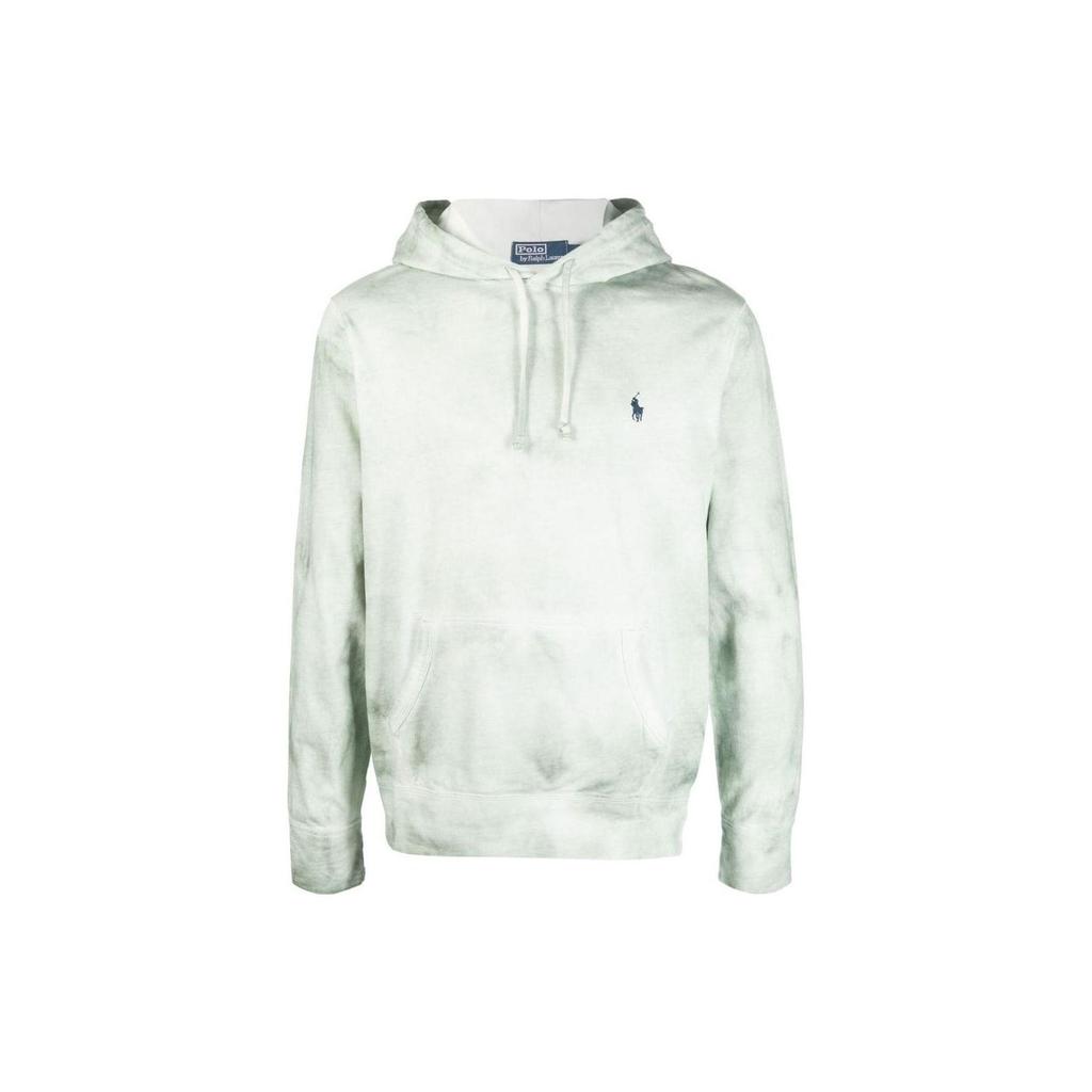 Polo Ralph Lauren SS23 Tie-Dye Logo Embroidered Hoodie Men Hoodies Light-Green 710860393-002