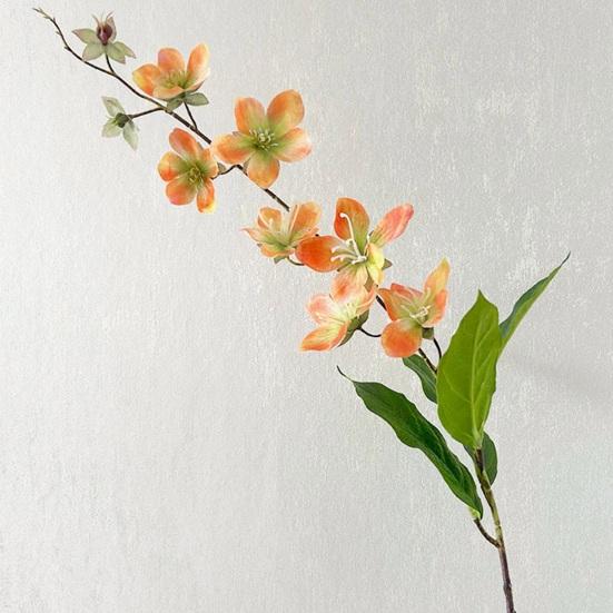 Artificial Jasmine Flowers Realistic Faux Silk Flower Bouquet with Long Stem for Shop Garden Office Home Wedding Party