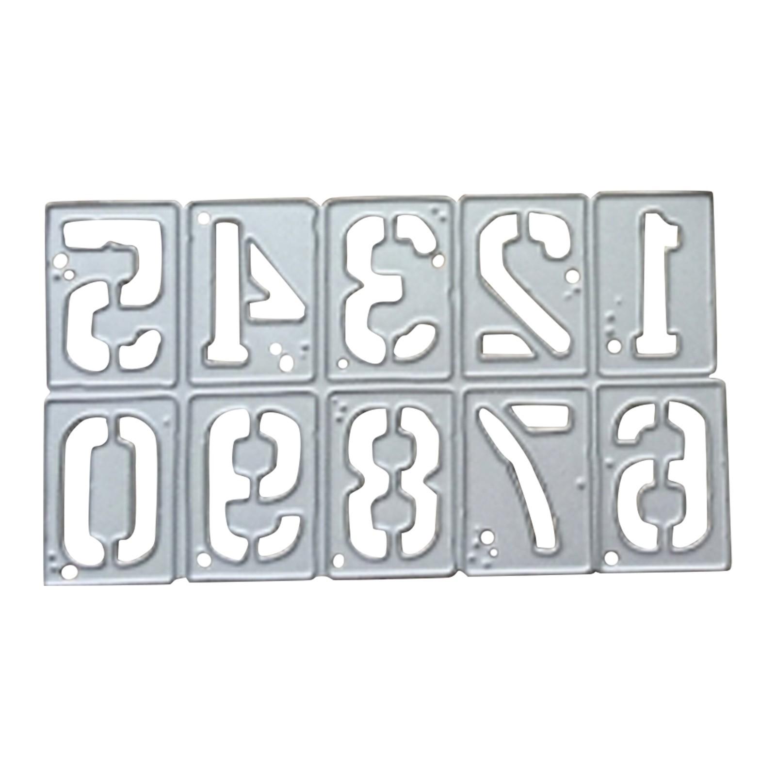 

Crazyclown Цифровое украшение Металлические трафареты для резки Трафареты для цифр Скрапбукинг Декоративное тиснение One Size серебряный