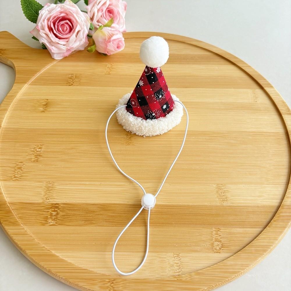 Knitted Yarn Christmas Pet Hat Soft Pompon Yarn Kitten Headwear Winter Gathering