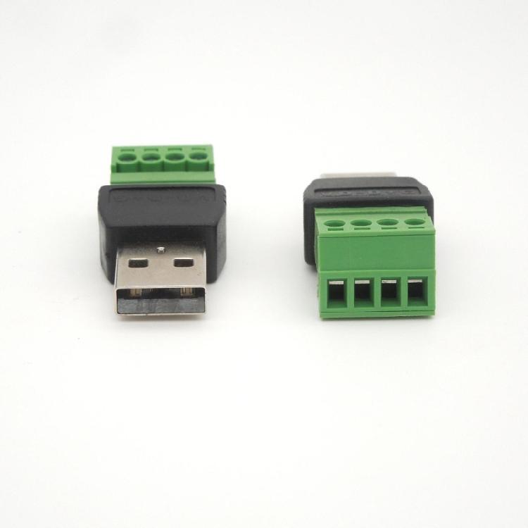 USB 2.0 A Male Screw Terminals Adapter Converter Solderless Design For Data Extension And DIY Applications for Installers