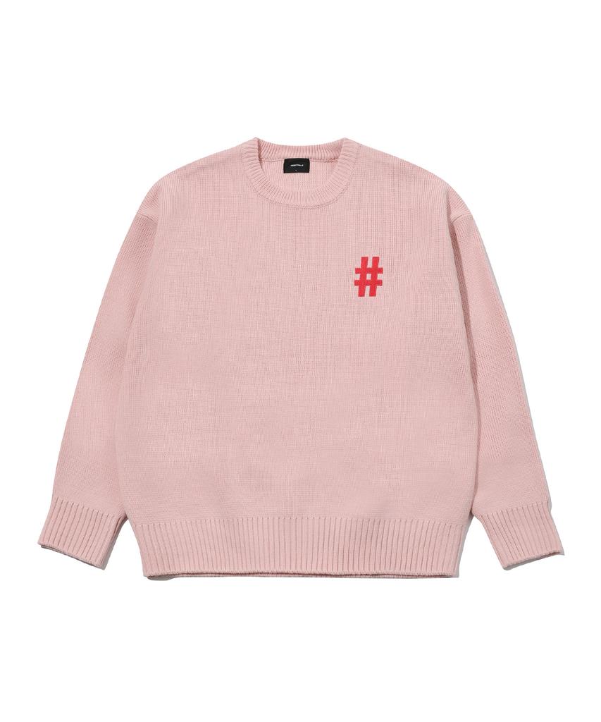 BEENTRILL NEWYORK Hashtag Basic Round Oversized Knit (Light Pink)