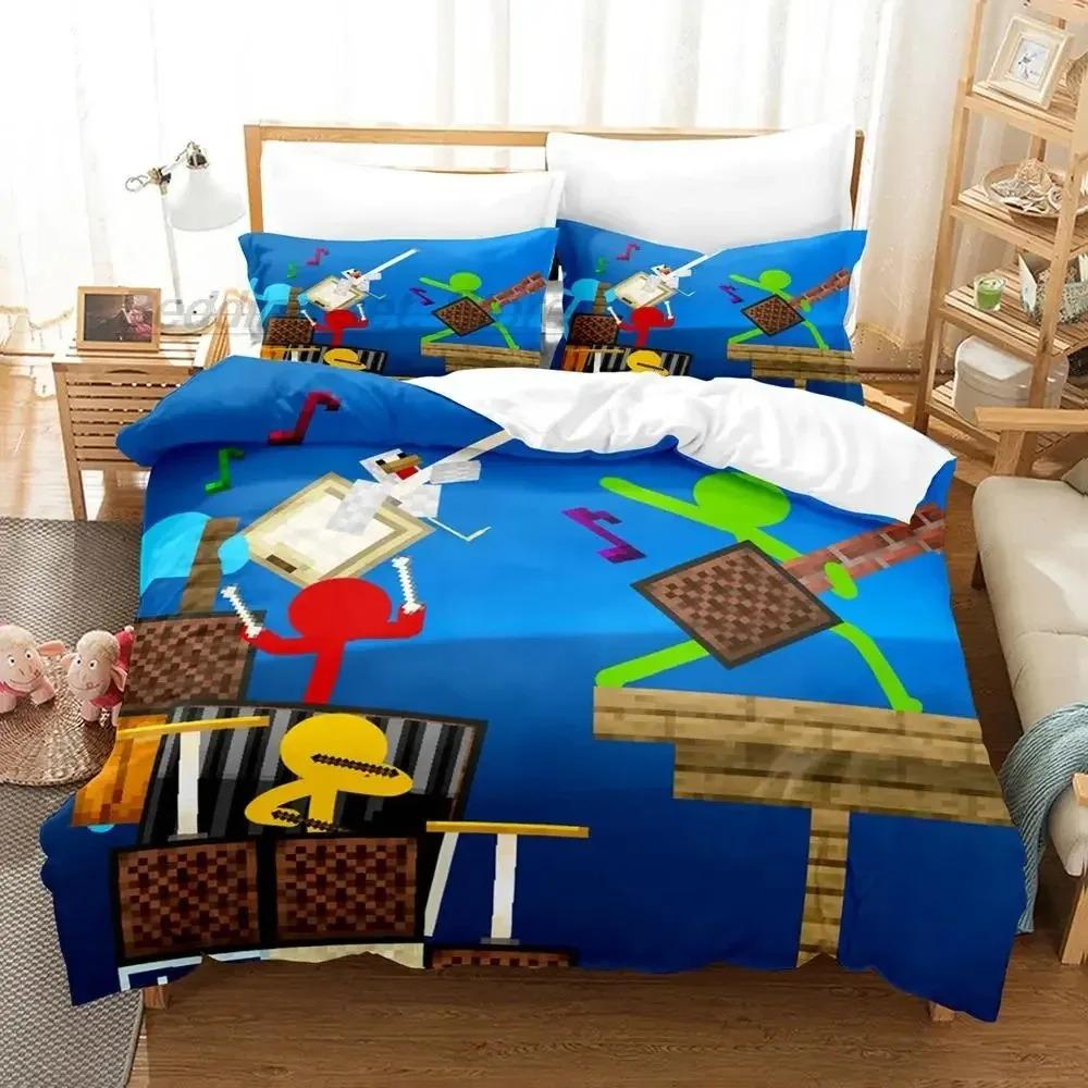 3D Anime Alan Becker Bedding Collection Single Twin Full Queen King Size Bed Collection Aldult Boys Bedroom Duvet Cover Collections 3D Print Game