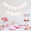 Welcome Baby Party Decorations - Pink Bow Banner,Pink Bow Welcome Baby Banner,Girls Gender Reveal Party Photo Props,Bow Theme Baby Party Hanging