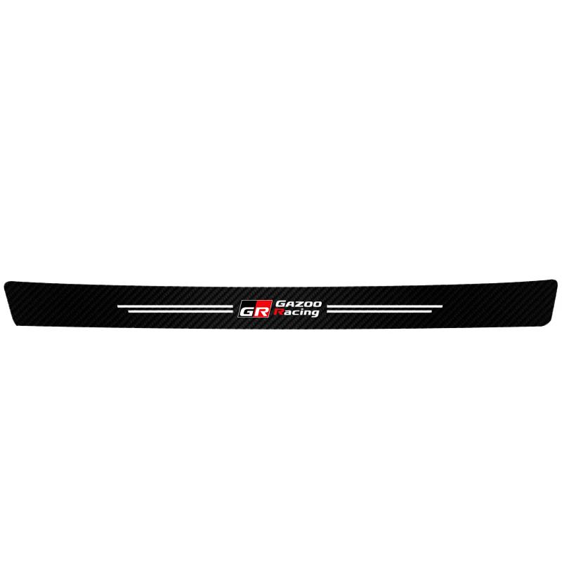 Car Door Sill Scuff Plate Decor Carbon Fiber Stickers Tire Valve For Toyota GR Corolla Yaris Aygo Prius RAV4 Crown Camry Auris