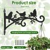 2Pcs Metal Plant Hanger Bracket 9/10/12 Inch Iron Hanging Hook Indoor Outdoor Flower Basket Wall Hanger For Flower Pot Lantern