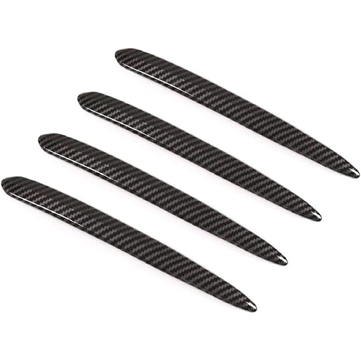 Auto Styling Außentürgriffleisten Dekoration Aufkleber Zierleiste für BMW 5er G30 G38 2018-2021 Carbonmuster Schwarz