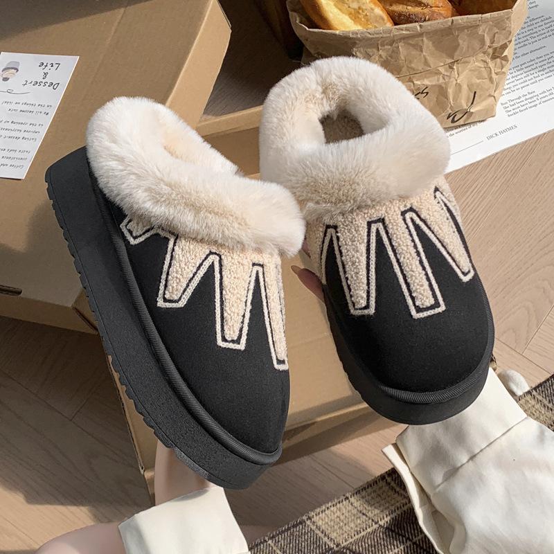 New cotton slippers autumn and winter plush comfortable home non-slip warm couple indoor cotton shoes