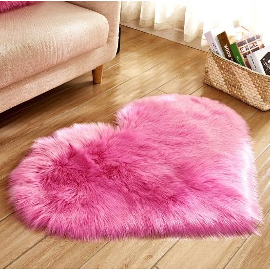Plush Heart Shaped Carpet Non-Slip Mat Fluffy Rug Floor Mat Blanket Sofa Cushion Foot Pad Carpets For Living Room Home Decor