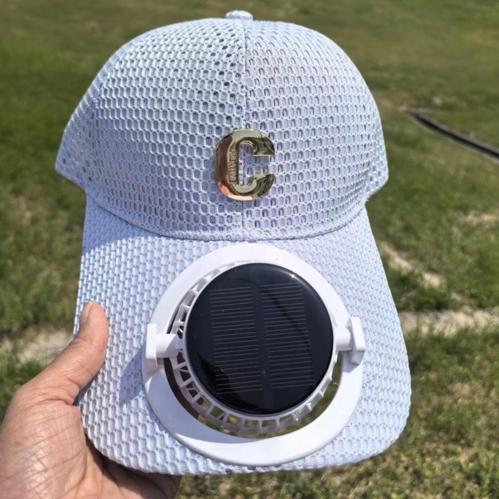 USB Charging Solar Fan Hat Quick Dry Full Mesh Hats Fashion Baseball Cap  Outdoor