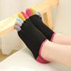 Women's Colorful Low-Cut Cotton Toe Socks - Breathable Invisible Five-Finger Design with Heel for Sweat Absorption