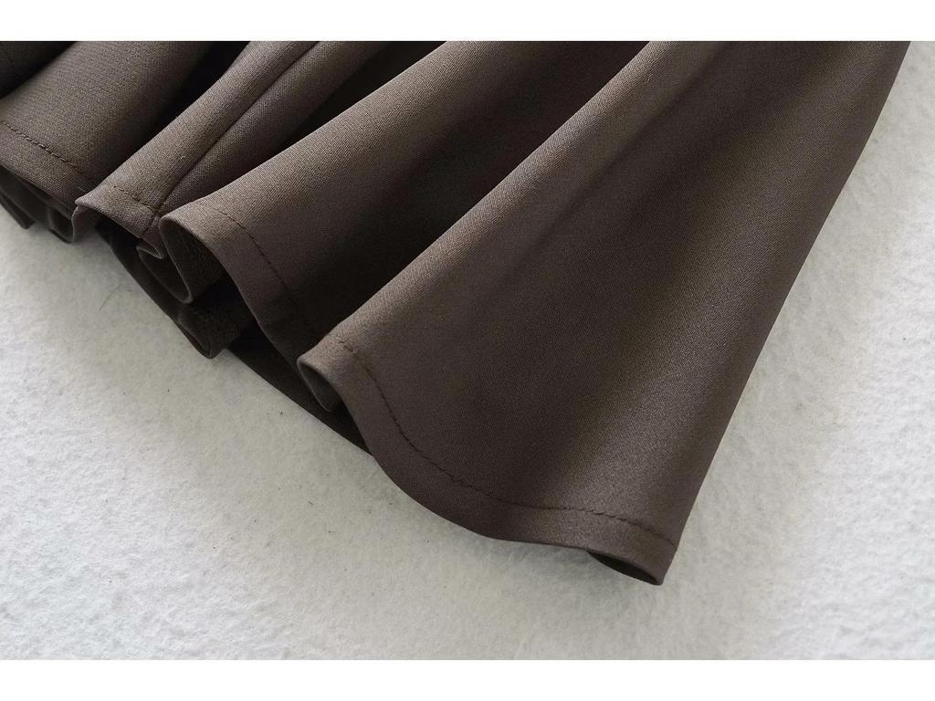 2025 European & American Style High-Waist A-Line Pleated Puffy Skirt for Women