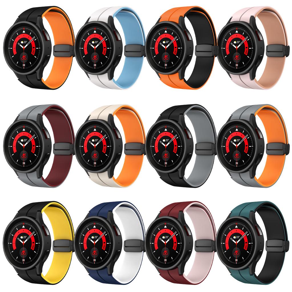Magnetische D-gesp Siliconen Band Voor Samsung Galaxy Watch 6 5 4 Serie Sportband Voor Galaxy Watch 45 44 40/Classic 47 46 43 42