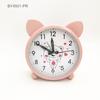 Bear Short Eared Clock Cartoon Clock Face Children's Alarm Clock   Metal Table Clock Student Clock Silent Night Light