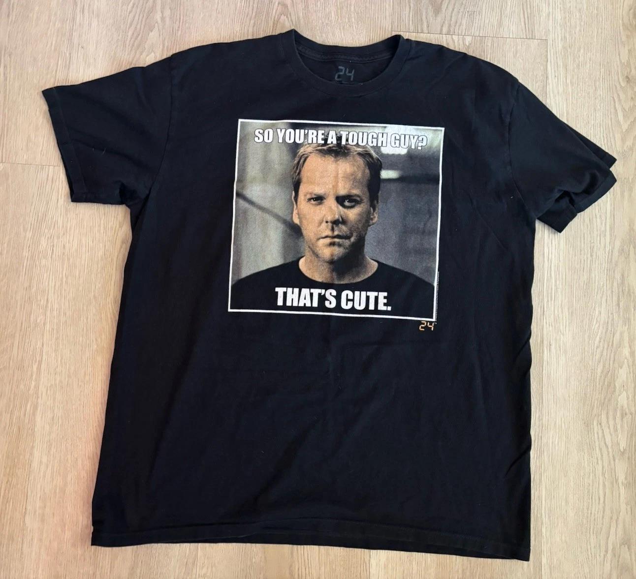 

24 Fox TV KIEFER SUTHERLAND Jack Bauer Tough Guy T-shirt Adult XL Licensed 2014 M