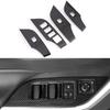 4Pcs ABS Carbon Fiber Window Switch Panel Trim Cover For Toyota RAV4 -