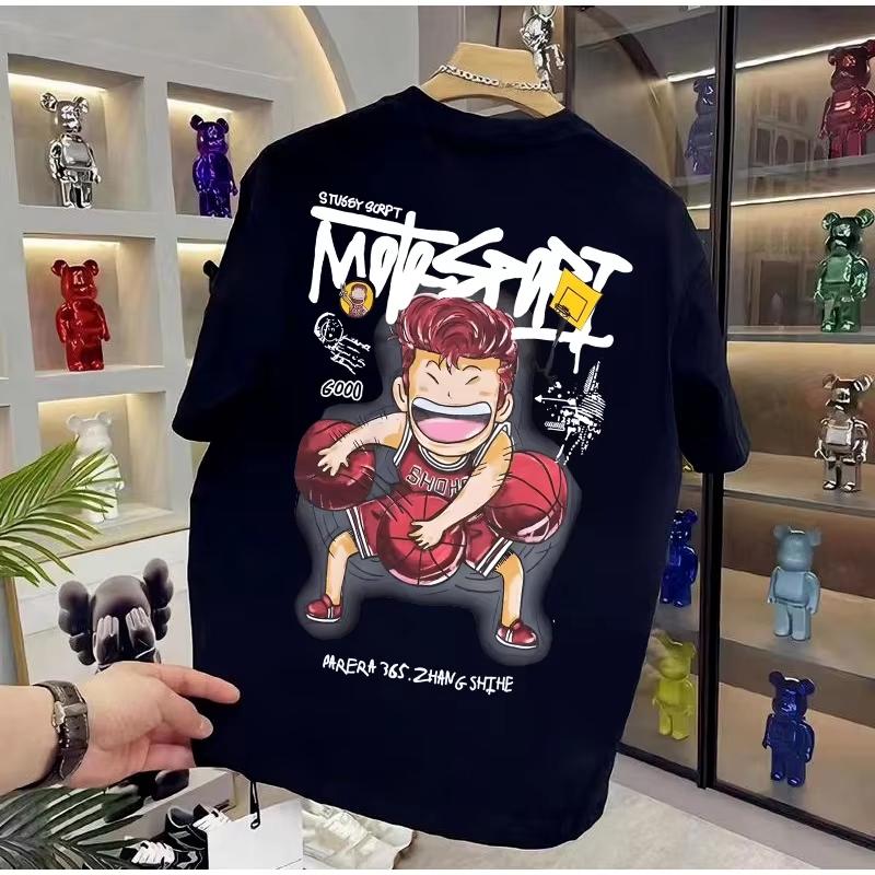 

Летняя новая анимационная футболка Slam Dunk для мужчин 100% хлопок повседневная футболка высококачественная с коротким рукавом 4XL