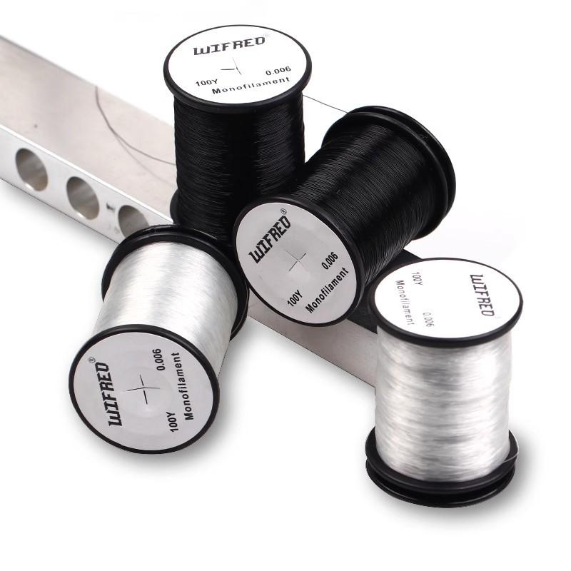 Monofile Fliegenbindegarn 0,006 Zoll 100yd Nylon Klar Schwarz Weiß Salzwasser Bonefish Garnele Epoxidkopf Fliegenbinden Stark Langlebig