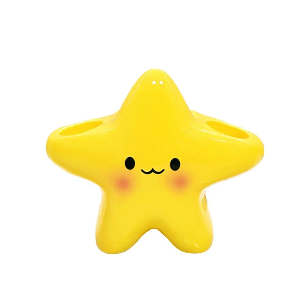 

1 PC New Plastic Toothpaste Rack Cartoon Star Electric Toothbrush Holder Space Saving Waterproof Toothbrush Storage Rack жовтий