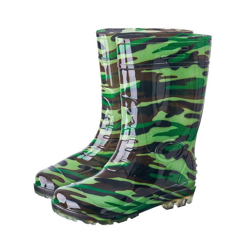 Rain Shoes Men's Medium Tube Waterproof Rain Boots Growing Vegetables Field Work Shoes Sanitation Workers Work Rain Boots Soft Sole Once PVC